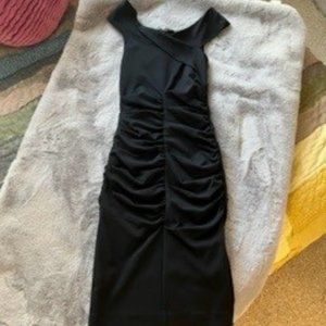 Nicole Miller dress - Black off-shoulder bodycon, Size 8 (fits like 4/6)